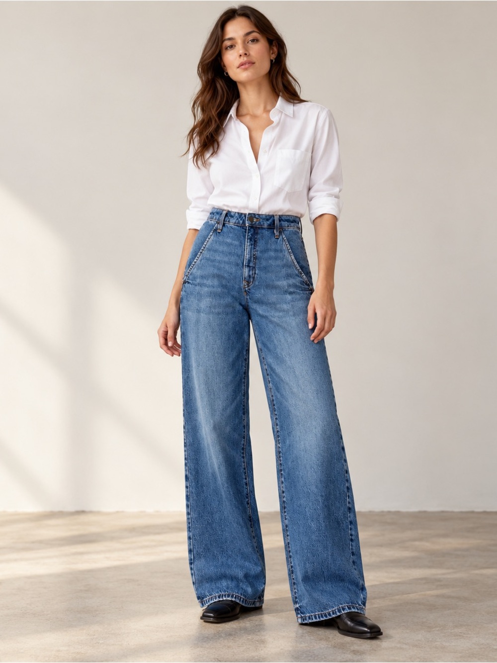 Banana Republic High Rise Wide Leg Trouser Jeans Dark Wash 30/10